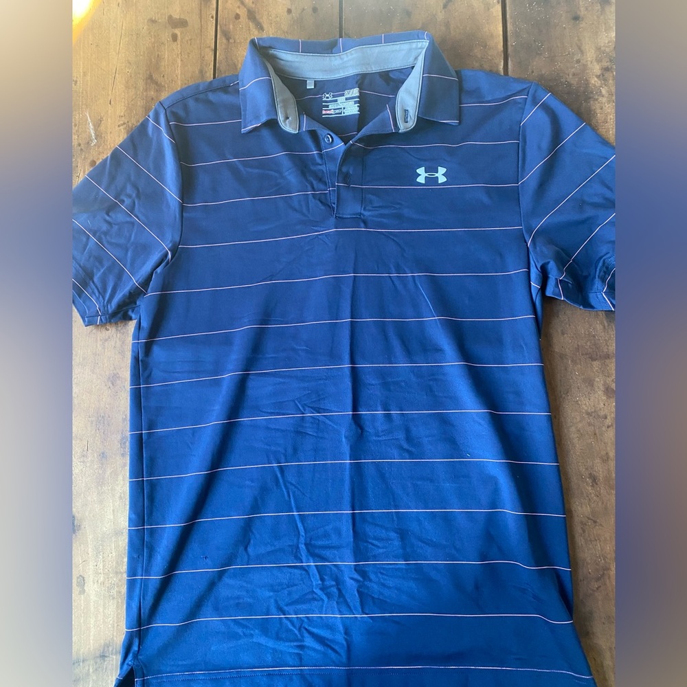 Under Armour Men's Navy Striped Polo Shirt